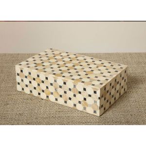 Boîte à Bijoux et Récipient à Fruits Secs en Bois avec Incrustations de Os Naturelles, Artisanat, Vaisselle pour Décoration Intérieure, Panneaux Muraux Inclus - Product Image 2