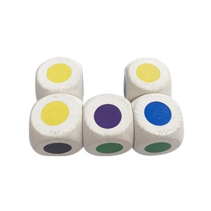 30mm Wooden Round Corner White <b>Dice</b> Color Dot - Product Image 5