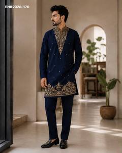 Collection Premium Lachka avec broderie dorée et pantalon Kurta-Polo à 2 poches sur chaque côté, exportateur indien - Product Image 3