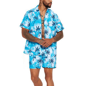 Wholesale <b>Beach</b> Wear for <b>Men's</b> Quick Dry <b>Shirts</b> and Shorts Set Breathable Plus Size Autumn Sets Customized 100% Polyester Casual - Product Image 1