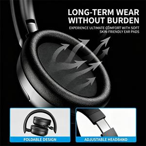 <b>Wireless</b> Around-Ear Headphones with Multipoint Connection Dual Mode Wired and <b>Wireless</b> Bluetooth Headset for Laptop Phone <b>PC</b> - Product Image 3