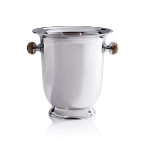 Cubo de hielo de latón con perilla de mármol, de doble pared, hecho a mano, enfriador de vino de lujo para bar y entretenimiento - Product Image 4