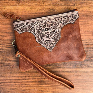 Nuevo bolso de mano con herramientas manuales personalizado al por mayor, bolso de mano 100% de piel de vaca auténtica, bolsa larga con cremallera de gran capacidad para mujer - Product Image 2