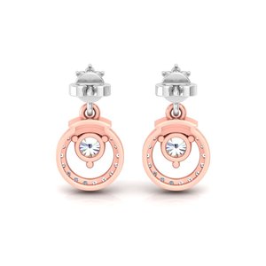 Classic Design Round Cut Lab Grown Diamond 14K Solid <b>Gold</b> <b>Dangle</b> <b>Earrings</b> for Gift Party & Anniversary Everyday Wear - Product Image 6