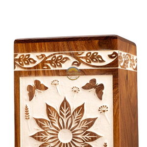 AYAANS Rosewood wooden Hand Carved Wooden Hot Selling cremation Urn Box for Adult Ashes Wholesale Cremation Urns (6X6X11)IN - Product Image 5