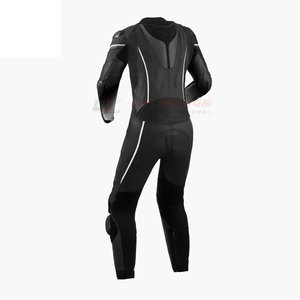 Combinaison de moto en cuir de vachette véritable de qualité supérieure pour homme avec protections homologuées CE pour la conduite sur circuit, sur route et professionnelle - Product Image 2