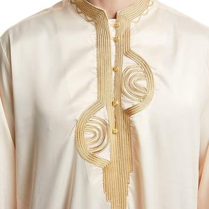 Latest Design Elegant Fashion Embroidery Printed Stylish Omani Long Robe Moroccan Arab Dubai Jubbah <b>Thobe</b> Islamic Thawb Jubba - Product Image 4
