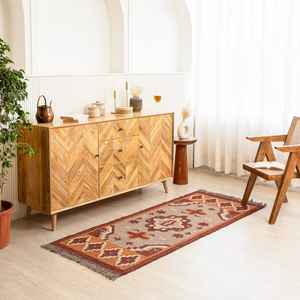 Tapis de sol inspiré de la nature, tissé à la main en jute et laine, kilim pour salon, chambre et bureau - Product Image 2