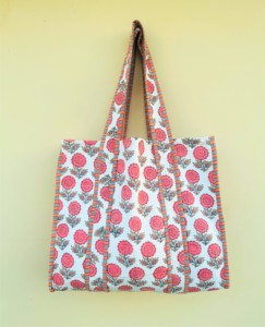 Bolsos de mano acolchados de algodón, bolsos de mano acolchados de algodón con estampado indio hecho a mano, bolso tote sostenible, bolso tote lavable, bolso de hombro - Product Image 4