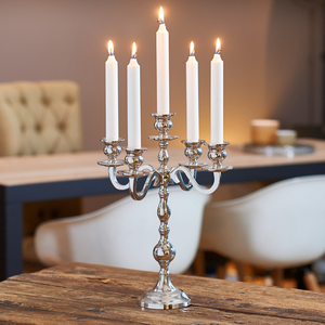 Porte-bougie en métal argenté de luxe créatif, style moderne classique, décoratif pour la maison, mariage, Pâques, au meilleur prix - Product Image 3