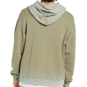 Regular Fit Basic Fleece <b>Pullover</b> Color Matching Drawstring Casual <b>Pullover</b> <b>Men</b> Hoodies with Front Pocket OEM Service Custom - Product Image 2