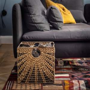 Panier de rangement en jacinthe d'eau, vente en gros, tissé à la main, organisateur de linge, multifonctionnel, décoration minimaliste pour la maison, fabriqué par KingCraftViet - Product Image 5