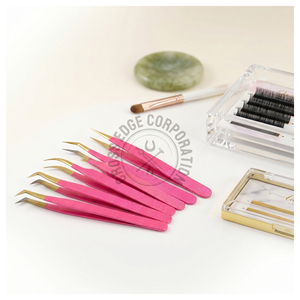 Pinzas para Extensión de Pestañas con Punta de Fibra y Agarre de Diamante, Pinzas Mega Volumen, Pinzas para Extensión de Pestañas de 90 Grados, Herramientas para Extensión de Pestañas - Product Image 4