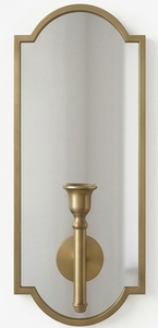 Modern Minimalist Brass Finish <b>Wall</b> <b>Sconce</b> Mirror Decorative Metal <b>Wall</b> <b>Sconces</b> with Single Pillar Candle Holder - Product Image 2