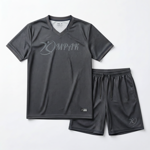 Ensemble maillot et short de volley-ball rayé rouge rubis personnalisé en gros, uniforme d'équipe léger OEM, vêtements de sport par sublimation - Product Image 1