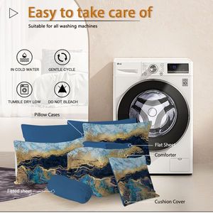 8-Piece Marble Queen Size <b>Comforter</b> Set 1 <b>Comforter</b> 2 Pillow Shams 1 Flat Sheet 1 Fitted Sheet <b>Bed</b> Bag Marble <b>Comforter</b> Sets - Product Image 5