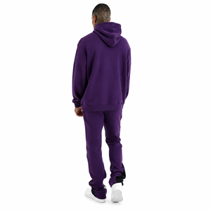 Survêtement à capuche pour homme, couleur unie, manches longues, coupe décontractée, 100% coton respirant, vêtements d'automne - Product Image 2