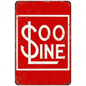 CIFbuy Soo Line Railroad Vintage Metal Sign Train Room Model Railway Decor TikTok for Temu Pick up Service Metal Arts Product - Product Image 1