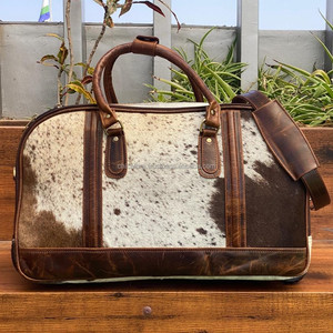 Vente en gros de sacs à roulettes en cuir véritable de haute qualité sacs de sport de luxe en cuir de vachette à roulettes sacs de voyage pratiques pour vêtements à main - Product Image 2