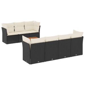 Conjunto de Sofás de Jardín en Negro, Marrón, Crema y Blanco - Product Image 2