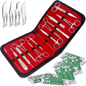 Kit d'instruments chirurgicaux vétérinaires professionnels de 53 pièces en acier inoxydable, ciseaux, pinces, manche de scalpel, CE - Product Image 4