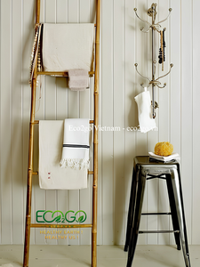 Porte-serviettes et support à vêtements télescopique portable en bambou haute résistance, support pour couvertures, charge maximale 150 kg, pour salle de bain, chambre et maison - Product Image 3