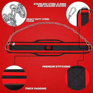 Dip <b>Belt</b> for Strength <b>Exercises</b> Pull Ups Squats Waist Lumbar Support Non-Slip Material Sports Safety Training Equipment - Product Image 4