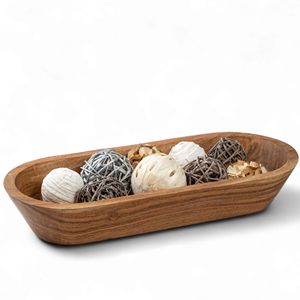 Bol à pâte en bois d'acacia pour la décoration, plateau artisanal en bois de manguier de 16 pouces pour la fabrication de bougies, décoration intérieure, fabricant en gros - Product Image 1