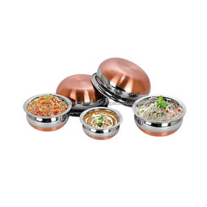 Top Quality Premium Stainless Steel Handi Set <b>With</b> Copper Base And <b>Lid</b> Ideal for Home & Restaurant Use Offered In Diverse Sizes - Product Image 1