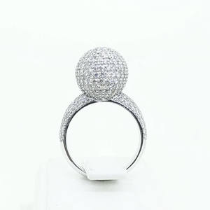 Anillo de Plata de Ley 925 con Moissanita de Corte Redondo, Estilo Bola de Discoteca, Anillo de Cóctel con Pavé, Joyería Hip Hop para Hombre - Product Image 6