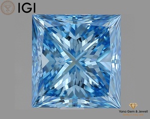 เพชร CVD ขนาด 1.50 กะรัต ผลิตในห้องปฏิบัติการ พร้อมใบรับรอง IGI ทรงเจ้าหญิง สีฟ้าสดใส ระดับความสะอาด VVS2 สำหรับเครื่องประดับแบบโซลิแทร์ - Product Image 1