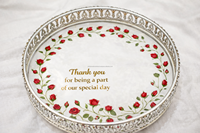 JM INTERNATIONAL JM129 Ensemble de plateaux cadeaux ronds en métal de style bohème pour Diwali et les mariages