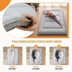 Colchón Futón Japonés Plegable con Tatami, Colchoneta Gruesa de Espuma para Dormir, Color Gris, Incluye Bolsa de Almacenamiento y Funda Antipolvo - Product Image 2