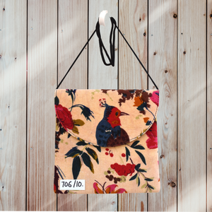 Bolso de Hombro de Terciopelo Estilo Bohemio con Estampados de Animales, Correa Única, Cierre de Gancho y Bucle, Diseño Naranja Rojo, Artesanía Exclusiva, Casual para Mujer - Product Image 2
