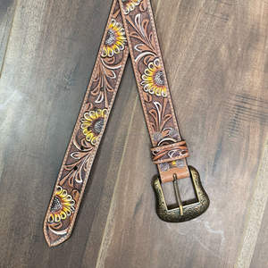 Nuevo cinturón de cuero con diseño de hoja Floral famoso de calidad superior para hombres y mujeres, cinturón de cuero de vaca ajustable personalizado - Product Image 4