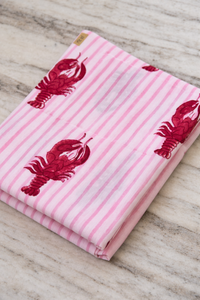 Tela de algodón estampada a mano, ecológica, sostenible, suave, hermosa, con estampados grandes de cangrejos y diseños de nervaduras, disponible para exportación al por mayor. - Product Image 2