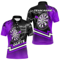 Polo pour homme à manches courtes avec impression par sublimation Purple Dragon, séchage rapide, design décontracté, nom personnalisé, logo d'équipe, polos T-shirts