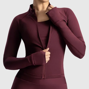 Veste de sport pour femme à séchage rapide, extensible dans quatre directions, respectueuse de l'environnement, protection solaire, doublure en spandex/polyester, coupe ajustée pour le yoga - Product Image 3