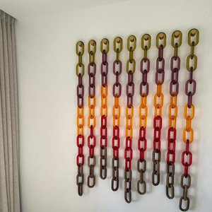 Décoration murale en chaînes de résine dégradées, grand rideau suspendu, séparateur de pièce, boucles entrelacées, accessoires de décoration intérieure, imperméable, personnalisable - Product Image 1
