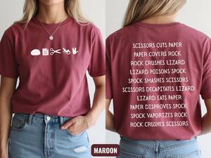 T-shirt Rock Paper Scissors Lizard Spock, T-shirt The Big Bang Theory, humoristique pour geeks et nerds, cadeau pour fans de The Big Bang Theory, cadeau pour geek - Product Image 3