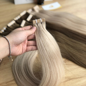 Extensiones de Cabello Adhesivas de un Solo Donante, Estilo Liso, con Encaje HD, Virgen, Decolorado, 100% Cutícula Alineada, Color Claro Vietnamita, Cinta Invisible - Product Image 1