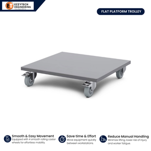 Heavy Duty Metal Flatbed <b>Platform</b> Dolly Cart Industrial for Warehouse Transport Equipment Powder Coated Finish Portable Moving - Product Image 1
