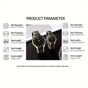 2025 Fashion Couple Quartz <b>Watch</b> Luxury 2 Pcs Quartz Wrist <b>Watches</b> for Men and Women - Product Image 5