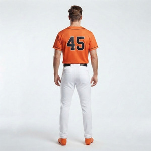 Maillot de baseball personnalisé en coton 100 % pour sublimation, haute qualité, respirant, uniforme d'équipe pour hommes, fermeture boutonnée sur le devant à manches longues - Product Image 2