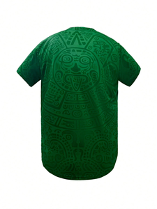 Camiseta de Béisbol de México para Hombre, Manga Corta, Verde, Estampado Sublimado, Cierre de Botones, Deportiva, Corte Regular, para Todas las Temporadas - Product Image 4