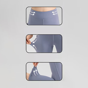 Pantalon de yoga d'été pour filles, série Respiration, en Spandex/Nylon, extensible dans les quatre sens, longueur cheville, taille élastique, séchage rapide, dentelle, style ballet - Product Image 5