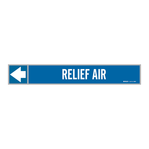 Brady RELIEF AIR Duct Marker <b>Adhesive</b> Label for HVAC Airflow Identification Durable <b>PVC</b> - Product Image 1