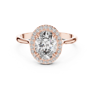 Bague Halo en Diamant de Laboratoire à Coupe Ovale pour Femmes |   Bague de fiançailles et de mariage de luxe certifiée IGI - Product Image 4