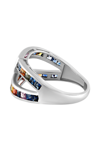 แหวนแซฟไฟร์หลายเม็ดในตัวเรือนเงินแท้ 92.5 รุ่น KLSR-11274 - Product Image 4