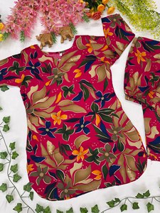 Ensemble coordonné en rayonne et coton avec Kurti et Palazzo imprimés à la feuille d'or pour femme - Product Image 4